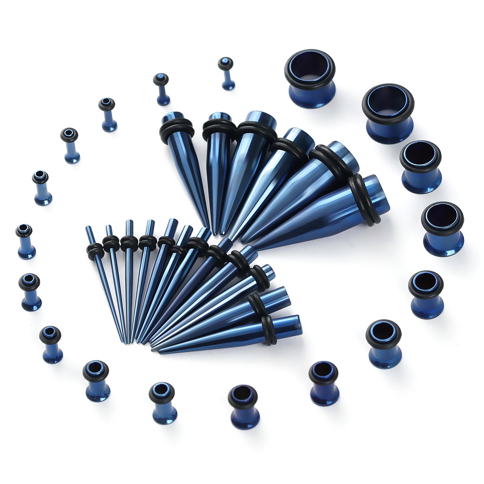 316L Stainless Steel Ear Stretching Kit, 14G-00G Ear Gauges Tapers Set with Ear Tunnels O-Rings, Hypoallergenic Ear Stretching Jewelry for Women Men