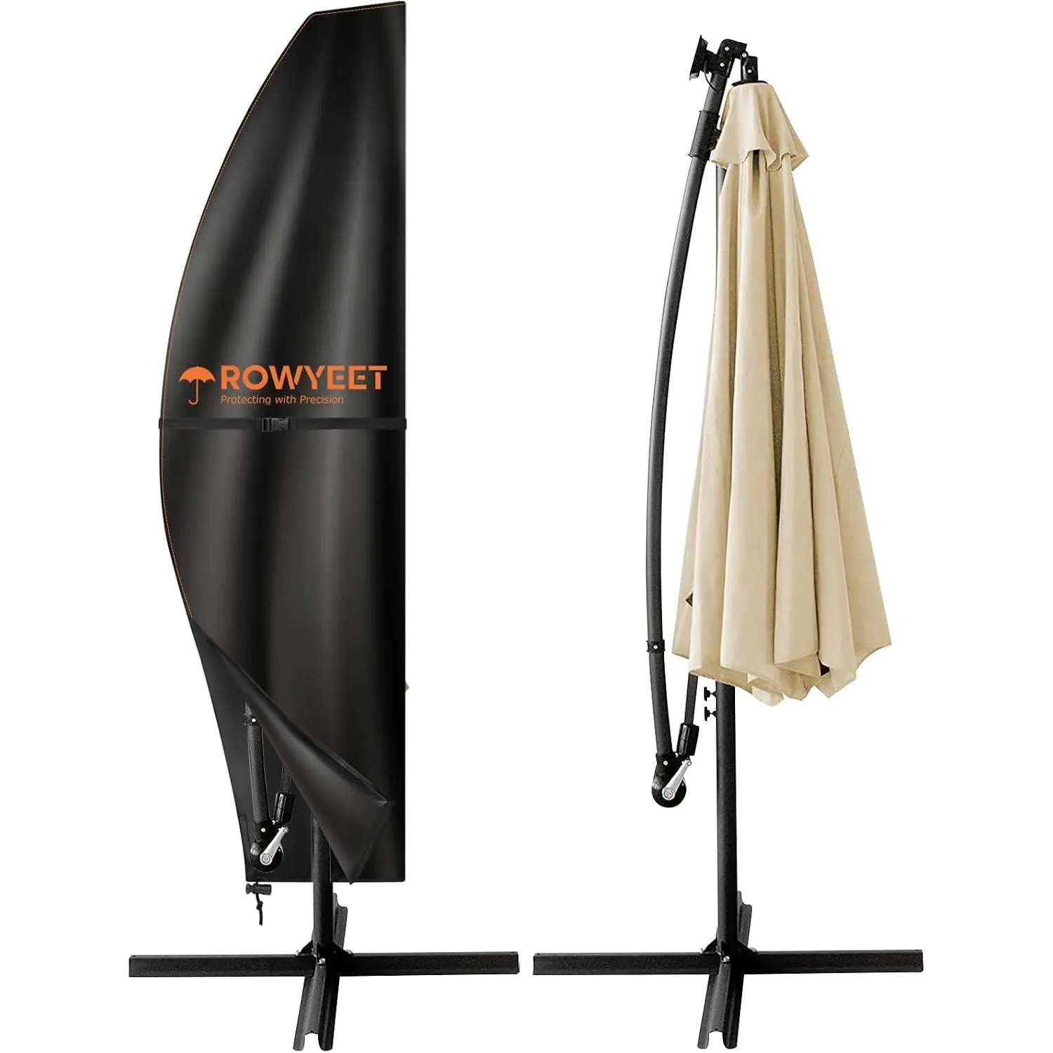 Patio Umbrella Covers for Outdoor Cantilever Umbrella 12-14Ft | Waterproof 420D Oxford Fabric UV-Resistant Protection for Offset Umbrella & Parasol, Fits Cantilever Umbrella 12′S/14′R
