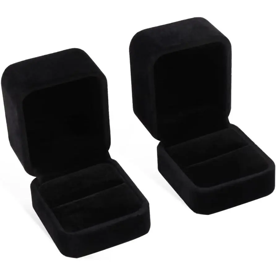 2 count  Ring Box Classic   Boxes for Engagement, Proposal, Anniversary, Bridal Party Decor