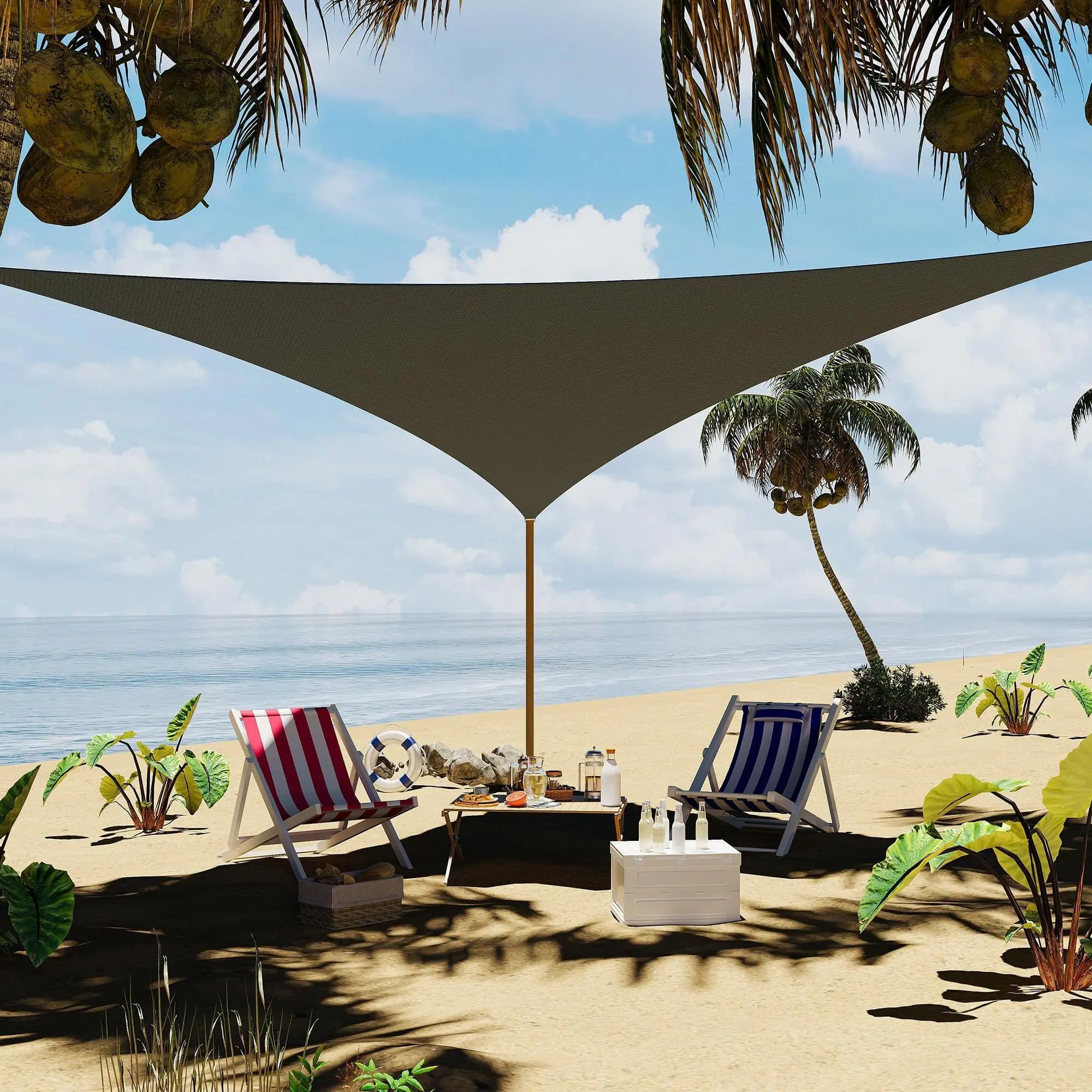 UV Block Outdoor Triangle Sun Shade Sail Canopy – Heavy Duty Sun Protection for Patio, Deck, Garden, Backyard & Yard – Easy Installation, Durable Material – Multiple Colors