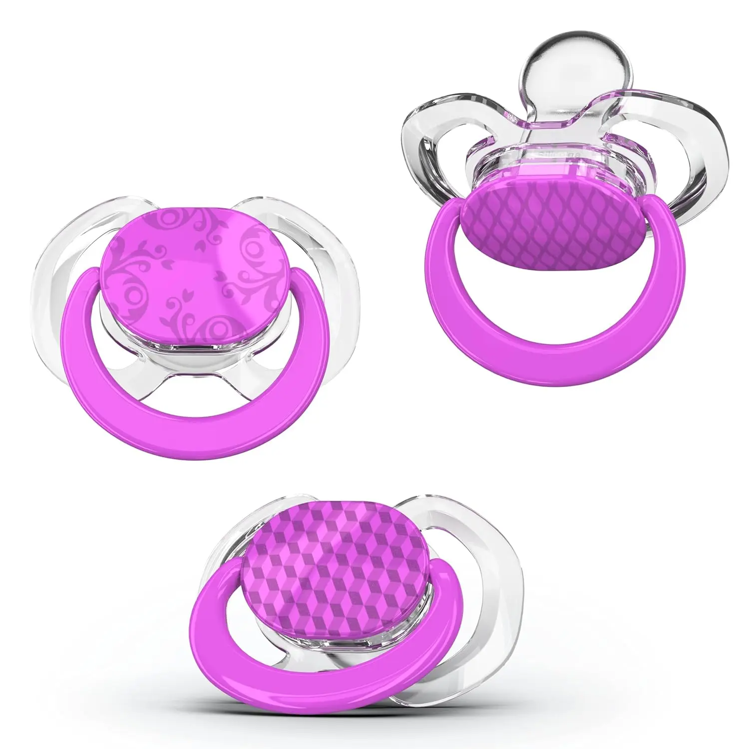 Unisex Baby Orthodontic Pacifiers - Stage 3 Size, 9+ Months, 3-Pack 100% Silicone, BPA Free, New Model, Supports Healthy Teeth Development, Pack Of 3