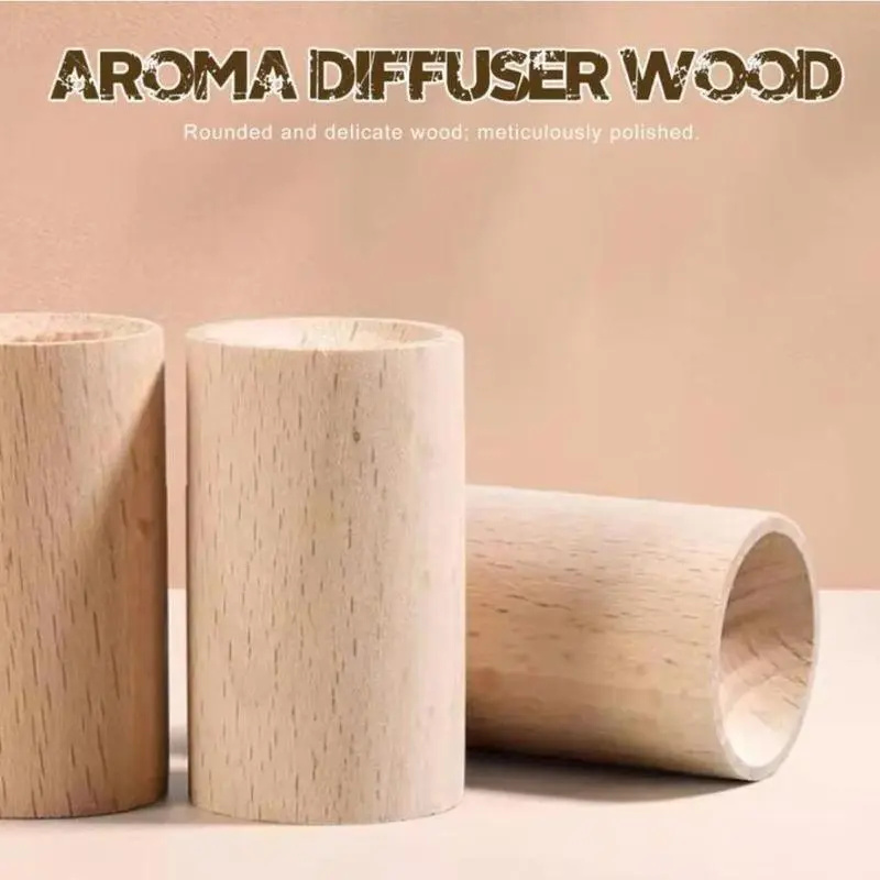 Eco-Friendly Wooden Essential Oil Diffuser 6 Counts Reusable Design for Continuous Fragrance Natural Wood Aroma Diffusers with Superior Scent Retention & Versatile Use Aromatic Woody Aromatic Amberwood