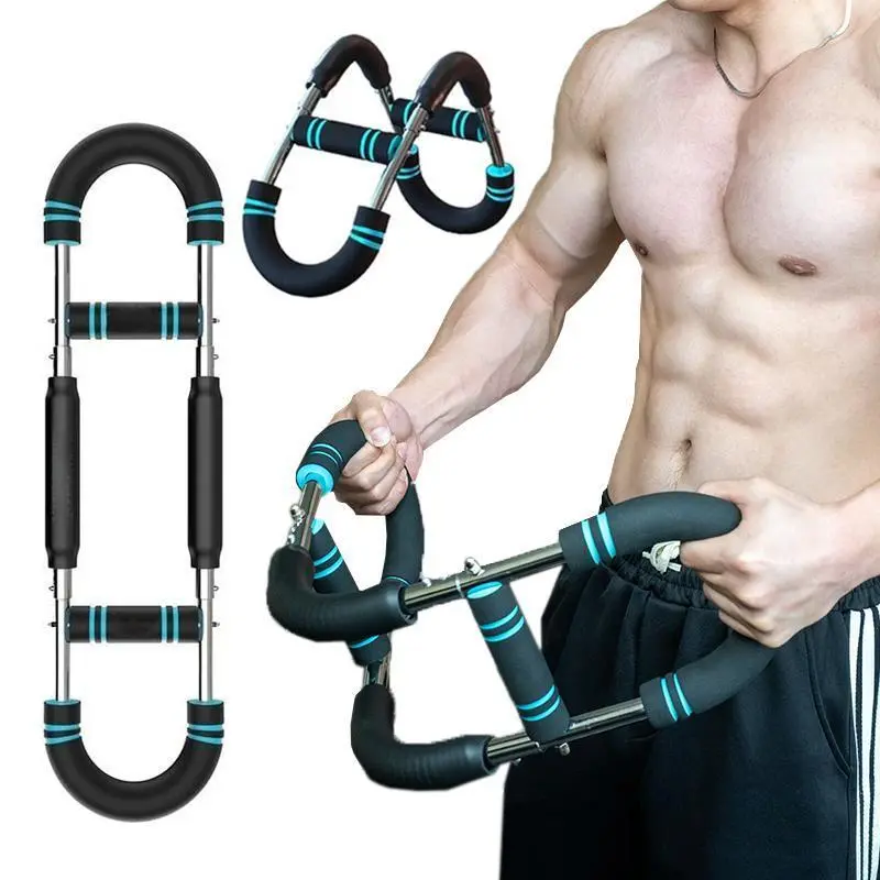 Adjustable Strength Training Equipment, Detachable Power Twister Bar for Chest and Arm Workouts, Portable Hand Grip Strengthener for Men's Home Fitness, Arm Exercise Equipment, Shoulder, Resistance Work, Men-Specific, Easy To Assemble, Home Portability, H