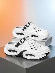 Men's Fashion Outdoor Breathable Slip-On Shoes, Thick Sole Lightweight Comfortable Sandals, Casual Summer Shoes, Stylish Hollow Design