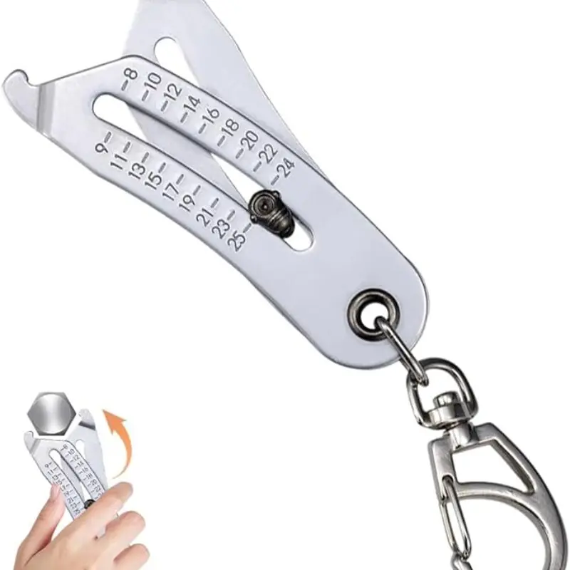 Portable High Precision Thread Dimension Gauge, Keychain Design, Quick Manual Measurement Tool, Durable, Identifies Bolt Nut Specifications, Home Repair Multifunctional Tool, Portable Measuring Tool