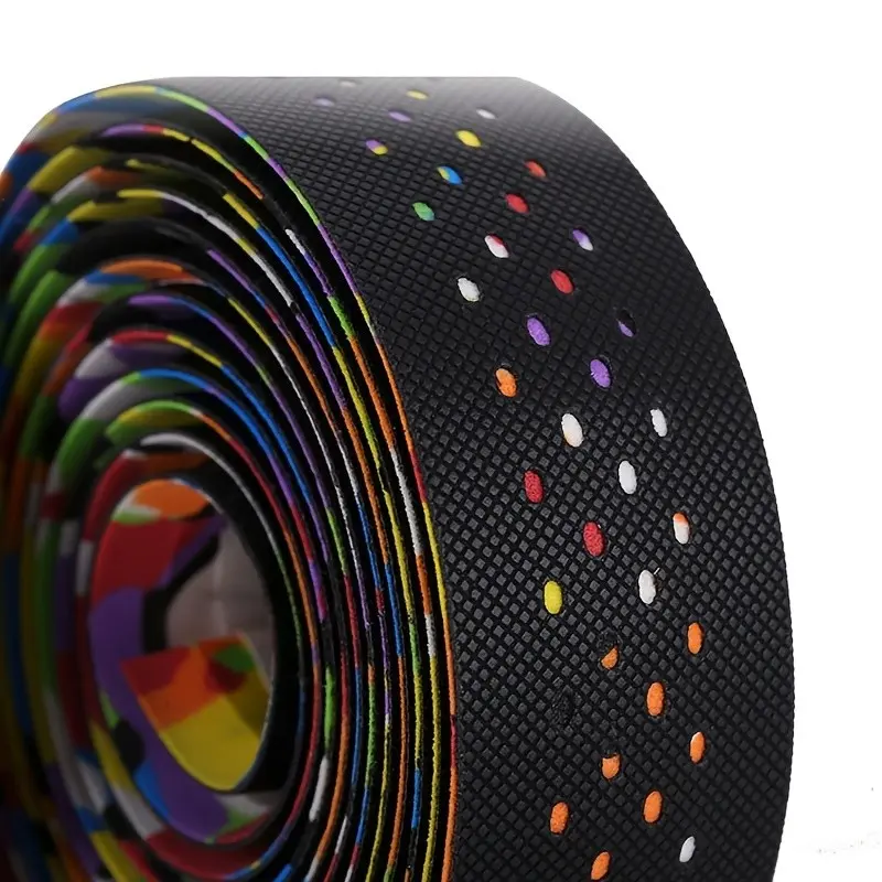 Road Bike Handlebar Tape Dual Color, Shock Absorbing Breathable Bendy Handlebar Wrap, Cycling Accessories, 1 Piece Set
