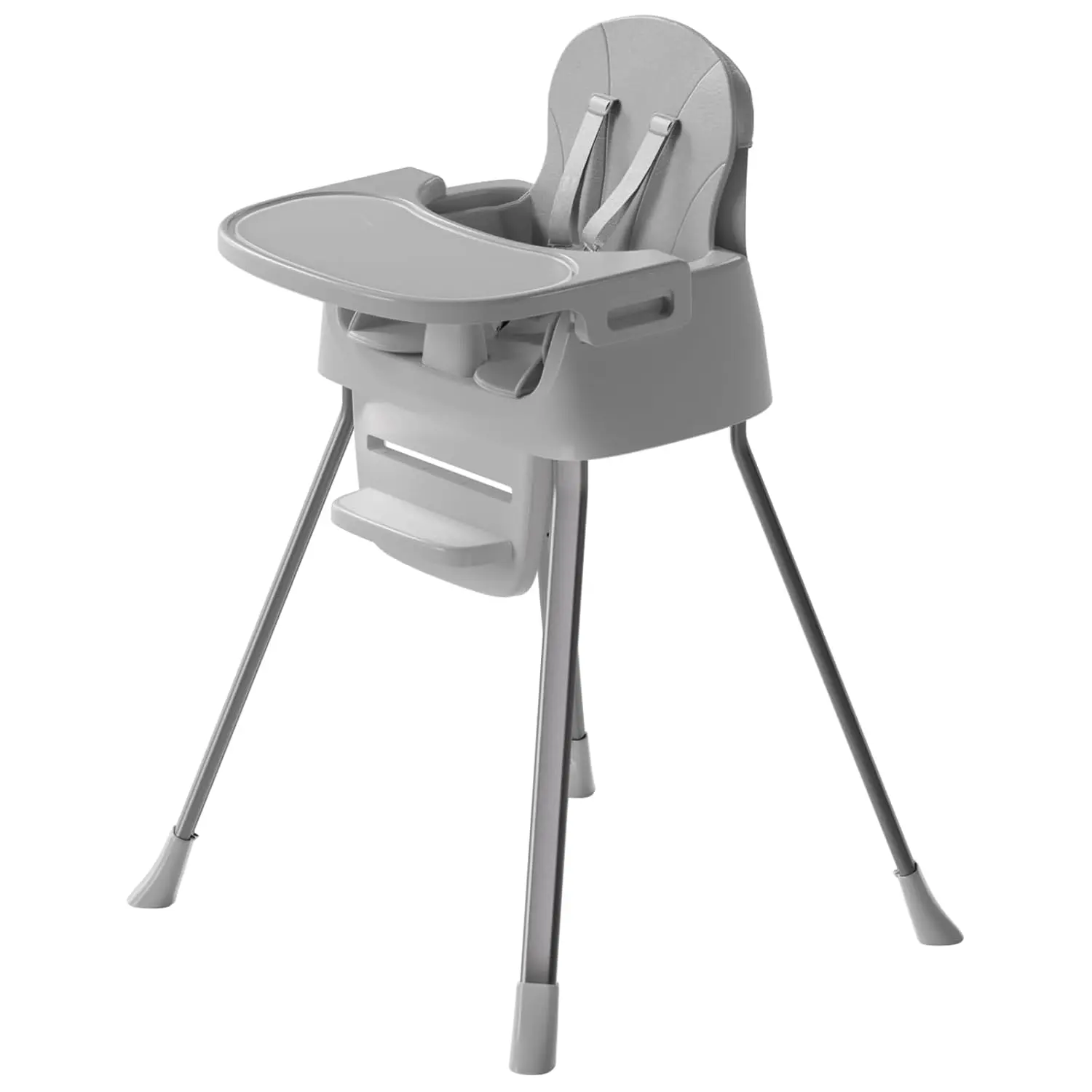 Portable Baby Highchair for Infants and Toddlers with 5-Point Harness, Convertible Seat, Cozy Eating Table, and Back Booster Feeding Chair