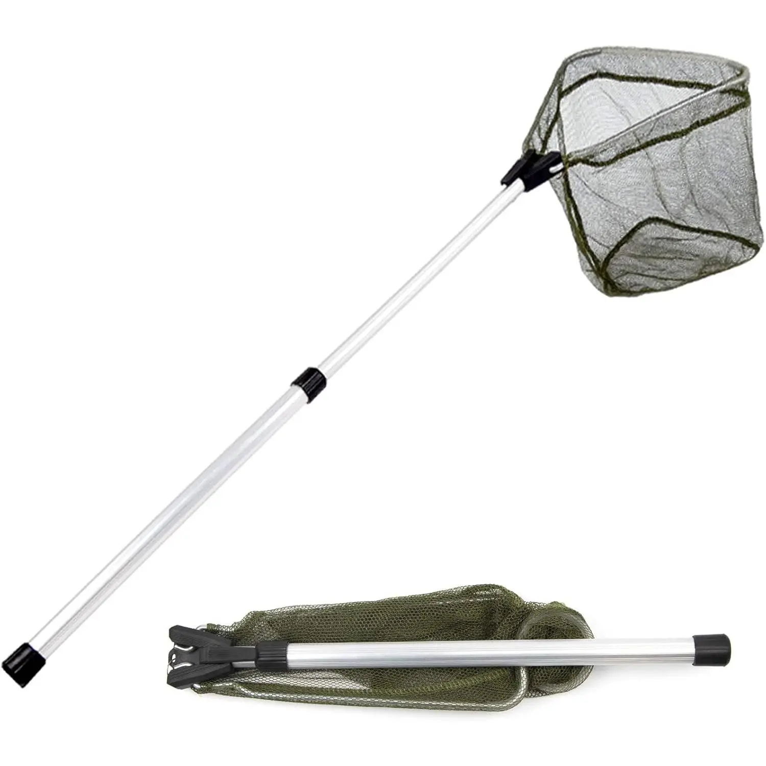 Fishing Net for Lakes - Minnow Nets for  -  Collapsible Telescopic Fishing Pole Handle and Nylon Mesh Small Fishing net - Butterfly Nets for  Outdoor Playing