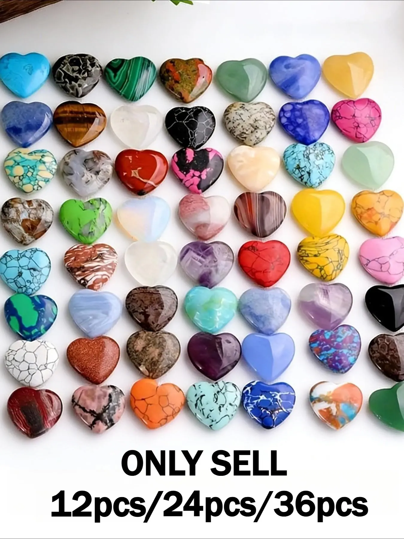 Heart Shape Crystal and Turquoise Mix Kit, DIY Jewelry Accessories, Christmas Gift for Friends and Family, Yoga Meditation, Multicolor Hearts, DIY Beads, DIY Mixed Beads, Jewelry Making Kits