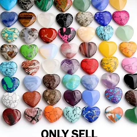 Heart Shape Crystal and Turquoise Mix Kit, DIY Jewelry Accessories, Christmas Gift for Friends and Family, Yoga Meditation, Multicolor Hearts, DIY Beads, DIY Mixed Beads, Jewelry Making Kits, Jewelry Making Supplies