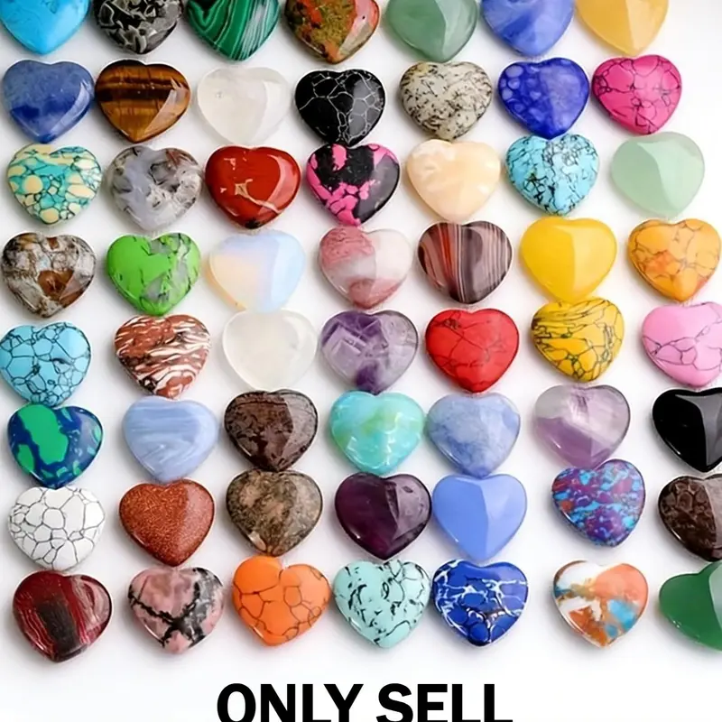 Heart Shape Crystal and Turquoise Mix Kit, DIY Jewelry Accessories, Christmas Gift for Friends and Family, Yoga Meditation, Multicolor Hearts, DIY Beads, DIY Mixed Beads, Jewelry Making Kits, Jewelry Making Supplies