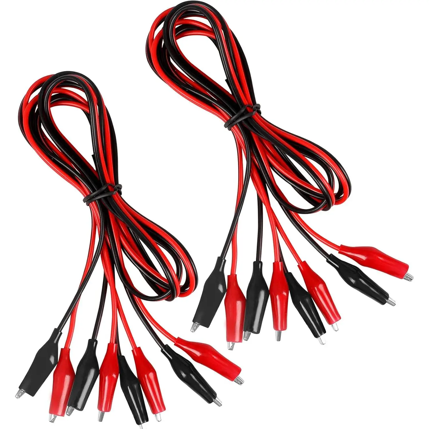 4 Groups 1M Alligator Clips Electrical, Insulated Test Leads with Alligator Clips, Stamping Double-ended Jumper Wires for Electrical Testing, Circuit Connection, Experiment