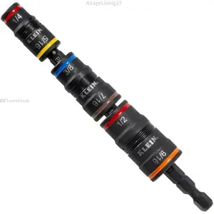 Tools 32933 Impact Driver, SAE 7-in-1 Impact Rated Socket Set, 3 Flip Sockets with 6 Hex Driver Sizes and 1/4-Inch Bit Holder, 5-Inch ShaftASageLiving27H5ClosetCrush