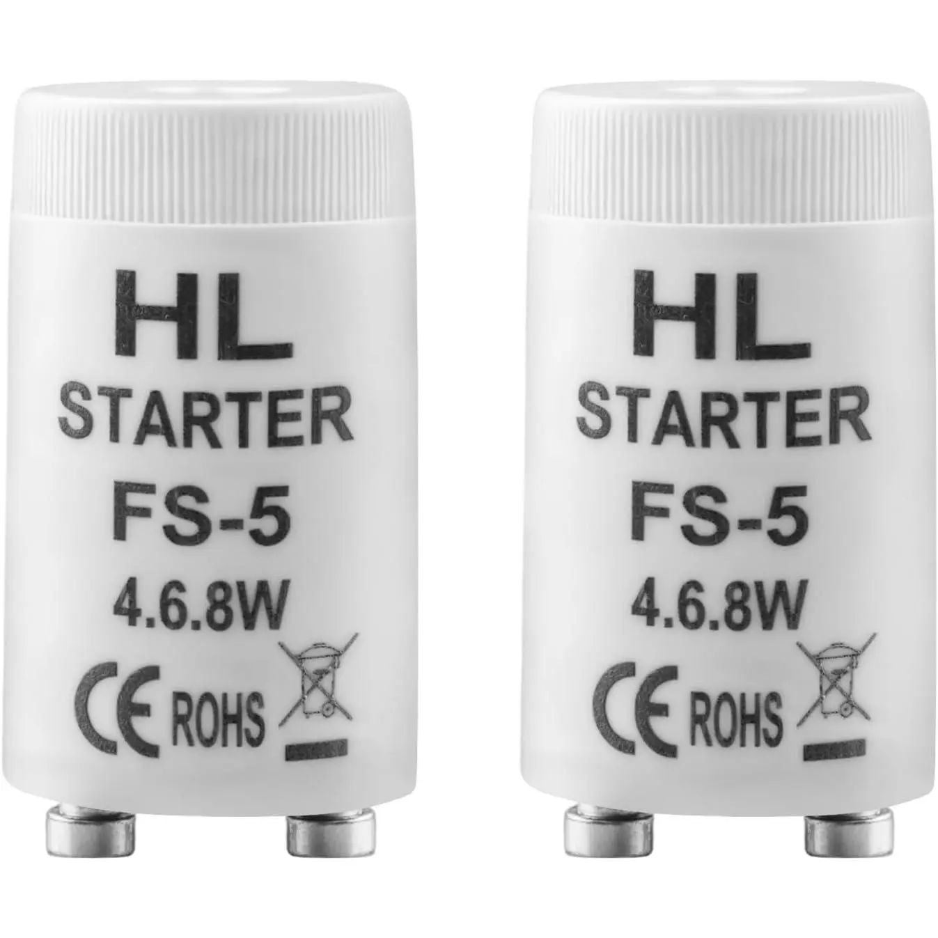 FS-5 Fluorescent Light Starter for 4W 6W 8W Fluorescent Lamps | Fs-5 Fluorescent Starter for Indoor/Outdoor Fixtures Compatible with Leviton FS-5 Starter - 2 Pack