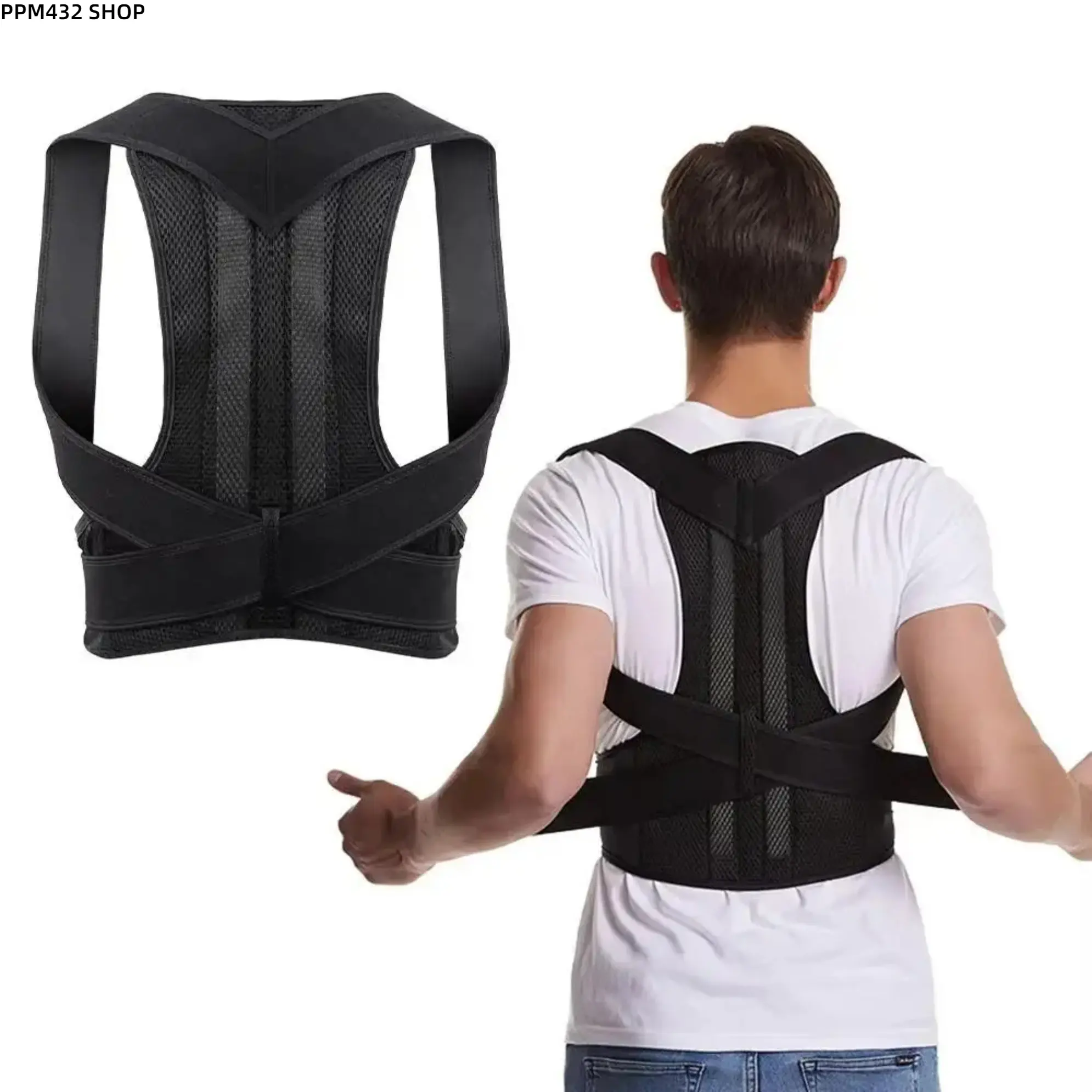 Unisex Posture Corrector Brace, Adjustable Breathable Back Support Belt, Ergonomic Shoulder Straightener for Upper Back and Lumbar Support, Lightweight Posture Improvement Wear for Office, Work, Daily Activities and Casual Use