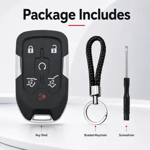 6-Button Replacement Key Fob Shell Case for Chevy Suburban Tahoe 2015-2020 & GMC Yukon 2015-2020, Keyless Entry Smart Remote Cover Housing, No Electronics
