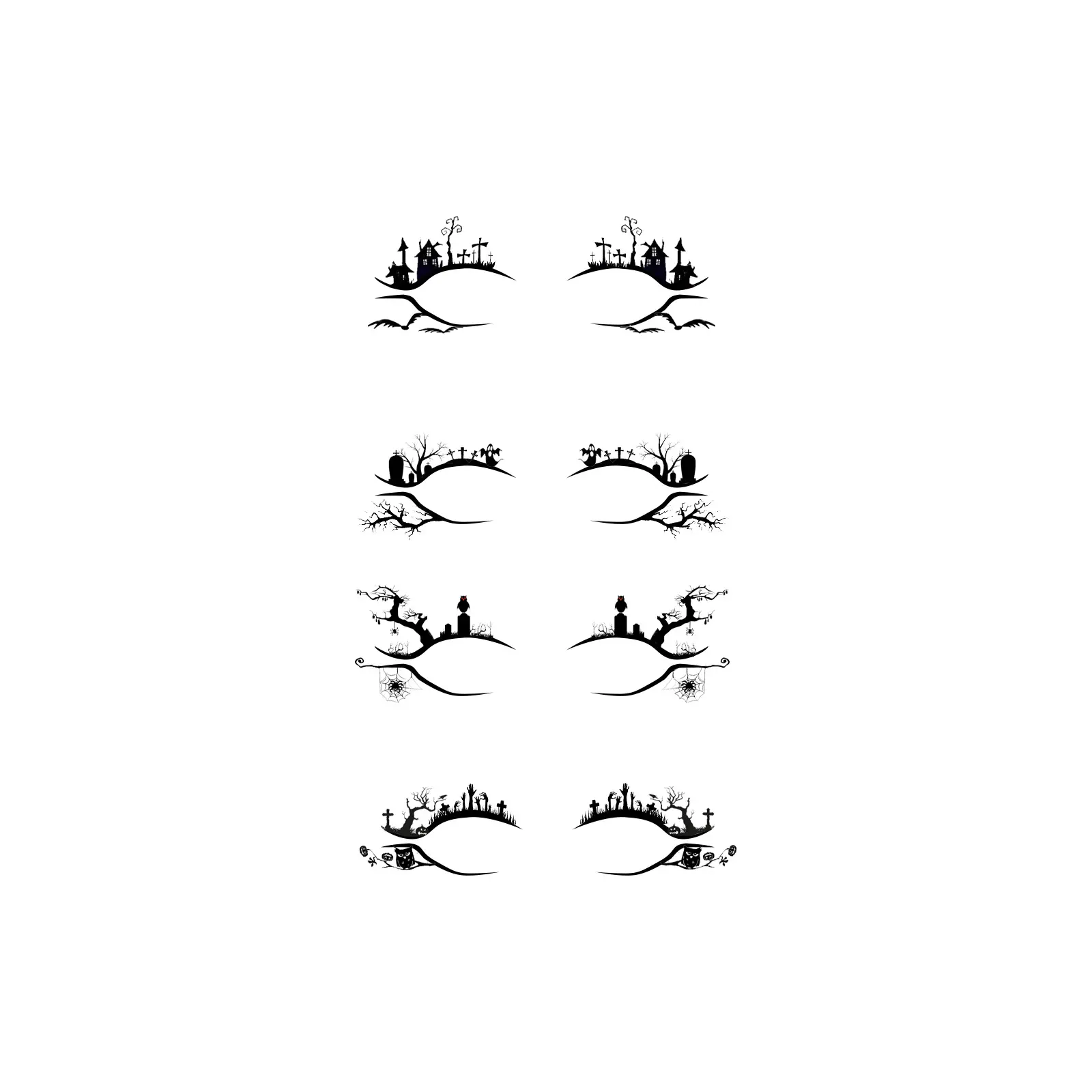 Halloween eyeliner stickers, terrifying and fashionable party makeup tools, bat and spider decorative eyeliner and eyeshadow stickers