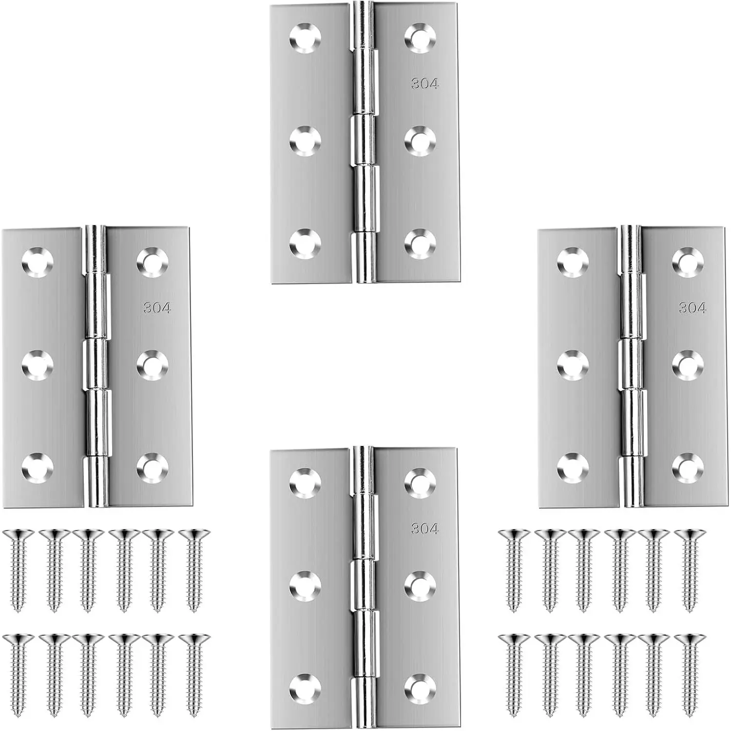 2 Inch Stainless Steel Hinges for  Box Crafts, 20 Pack