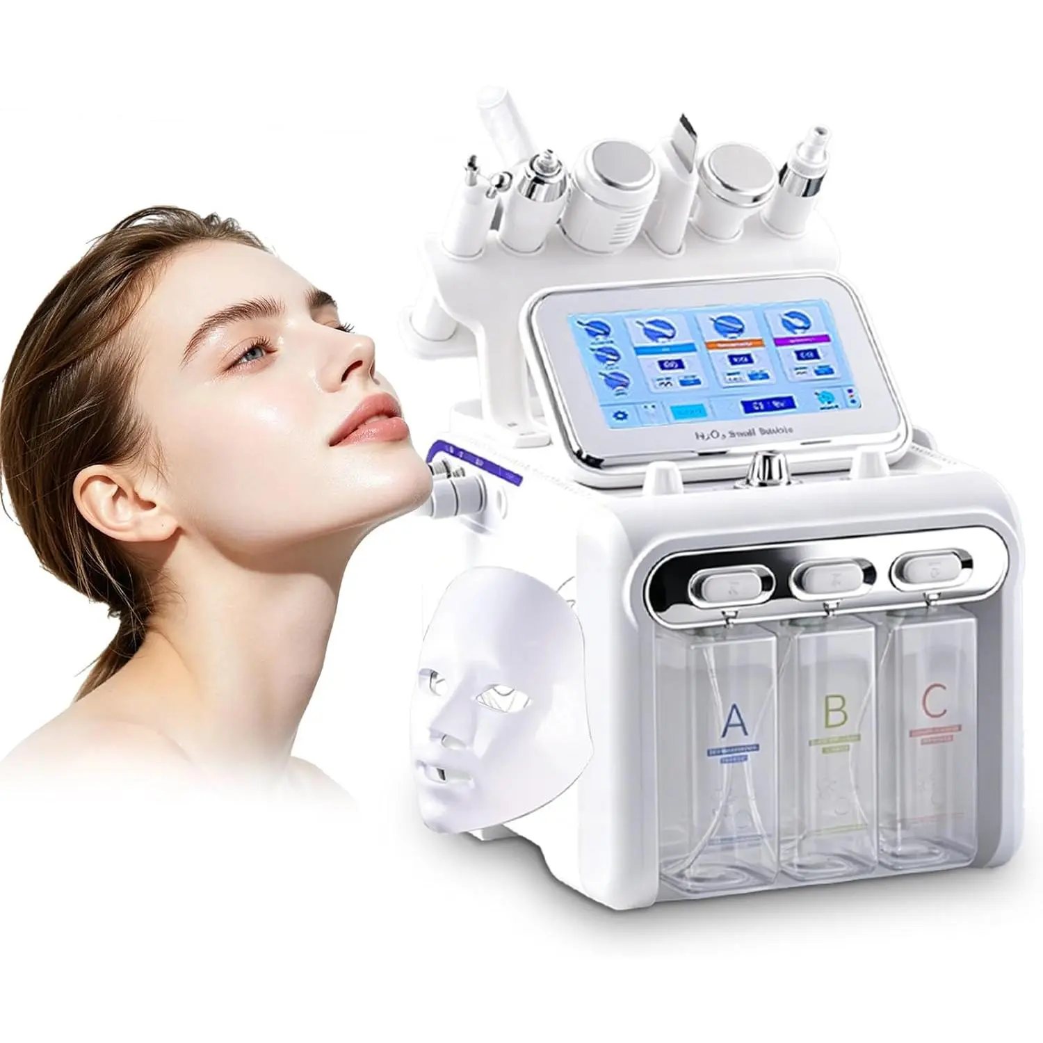 7 In 1 Water Oxygen Small Bubble Machine professional Hydra Water Dermabrasion Beauty Instrument Facial Spa Skin Care Skin Clean
