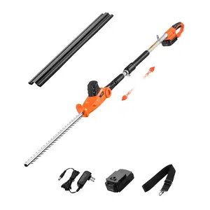 【DealsForYouDays】VEVOR Electric Hedge Trimmer, 1200 RPM, 6.2 - 7.8 Ft Extendable, Pole Hedge Trimmer for High Branch, 20V Battery, Cordless Hedge Trimmer with 20 in Blade, 5 Angles Adjustable for Yard Garden