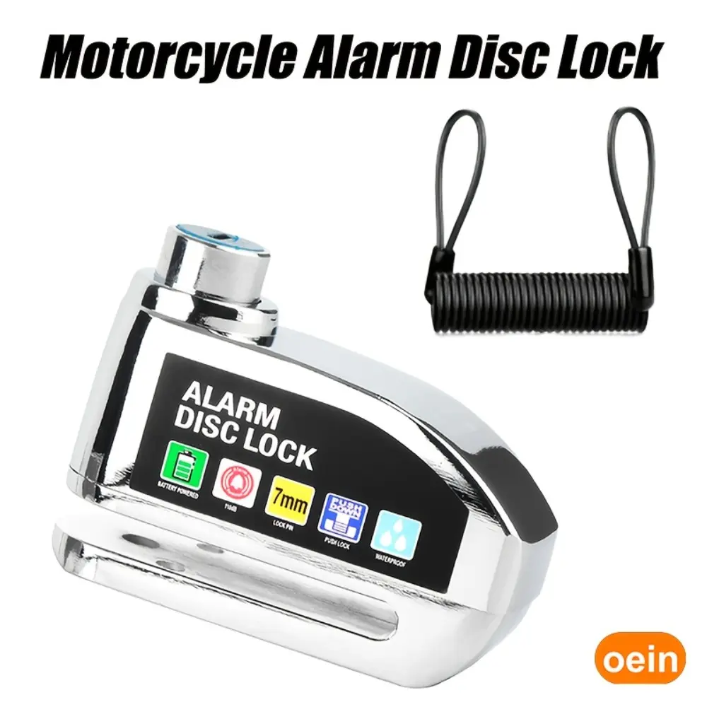 High Decibel Bike Lock, Disc Brake Lock, Premium Bike Lock for Motorcycles, 110dB High Decibel Alarm System, Vibration And Motion Sensor, Professional Anti-Theft Design, Easy-to-Use And Portable, IP65, Motorcycle Locks Anti Theft