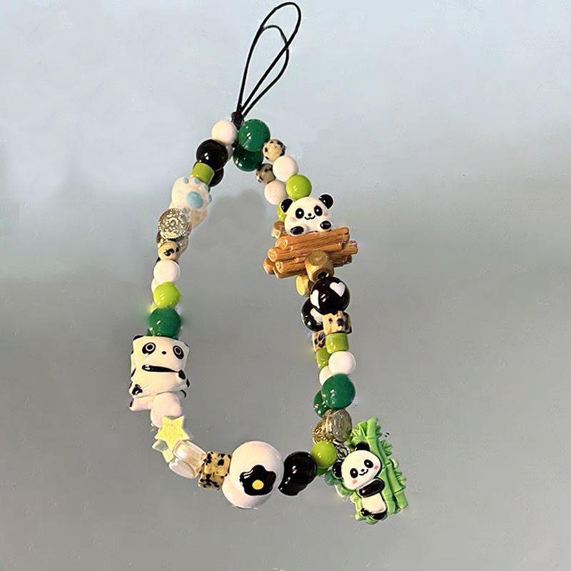 Chinese Style Cartoon Panda Beaded Phone Chain Anti-loss Phone Strap Charm Cute Pendant Lanyard For Girl Cell Phone Wrist Strap Chinese Style Cartoon Panda Beaded Phone Chain Anti-loss Phone Strap Charm Cute Pendant Lanyard For Girl Cell Phone Wrist Strap