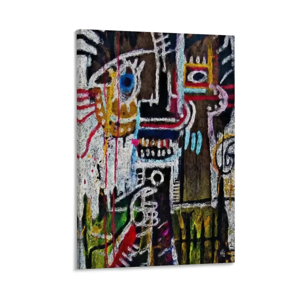 Jean Michel Rendition Wall Art, Basquiat Poster, Artistic Decor poster Ornaments Decoration, Poster Gift Room Photo Print Multicolor(New Product Launch) modern living room decoration luxury perfect abstract