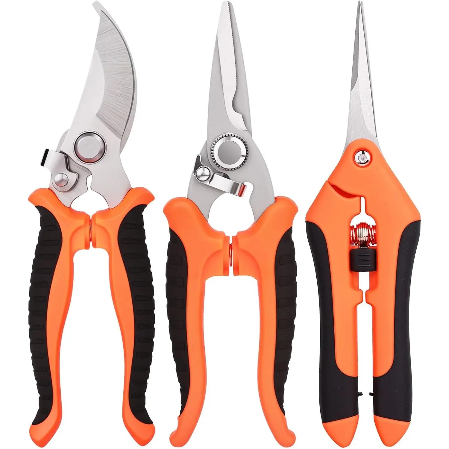 3 Pcs Garden Shears, Stainless Steel Gardening Scissors, Pruning Shears  Gardening, Pruning Scissors  Flowers Fruit Tree