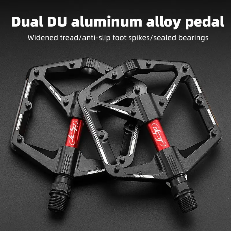 Aluminum Alloy Bike Pedals, Wide Anti-Slip Design, Compatible with Mountain Bikes & Road Bikes, Durable Bicycle Accessories