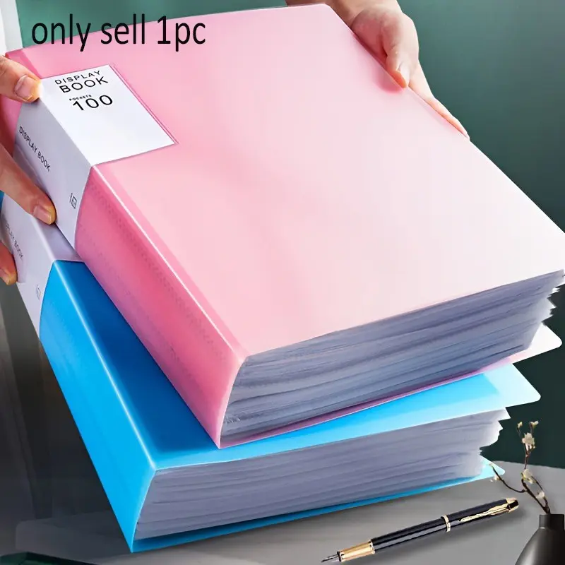 A folder containing 20 pages of inserts, suitable for organizing documents; an A4 transparent insert-style file folder; and a multi-layer, high-capacity office folder designed specifically for A4-sized student exam papers, document storage