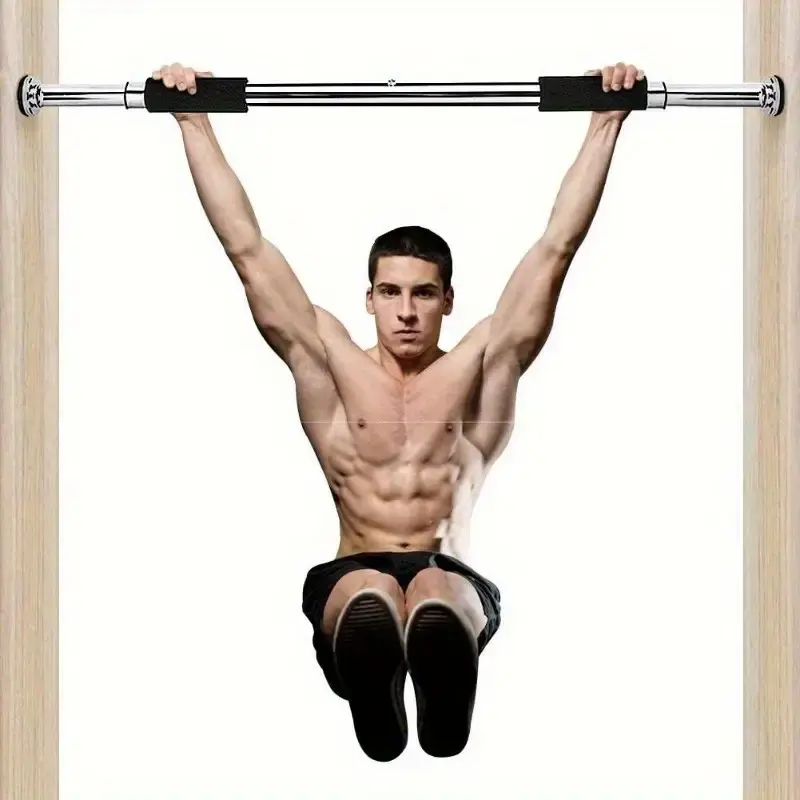 Heavy-Duty Adjustable Pull-Up Bar - No Drill Door/Wall Mounted (24.4"-39") |   Space-Saving Home And Commercial Pull-Up Rods, Push-Ups, And Upper Body Training Fitness Equipment