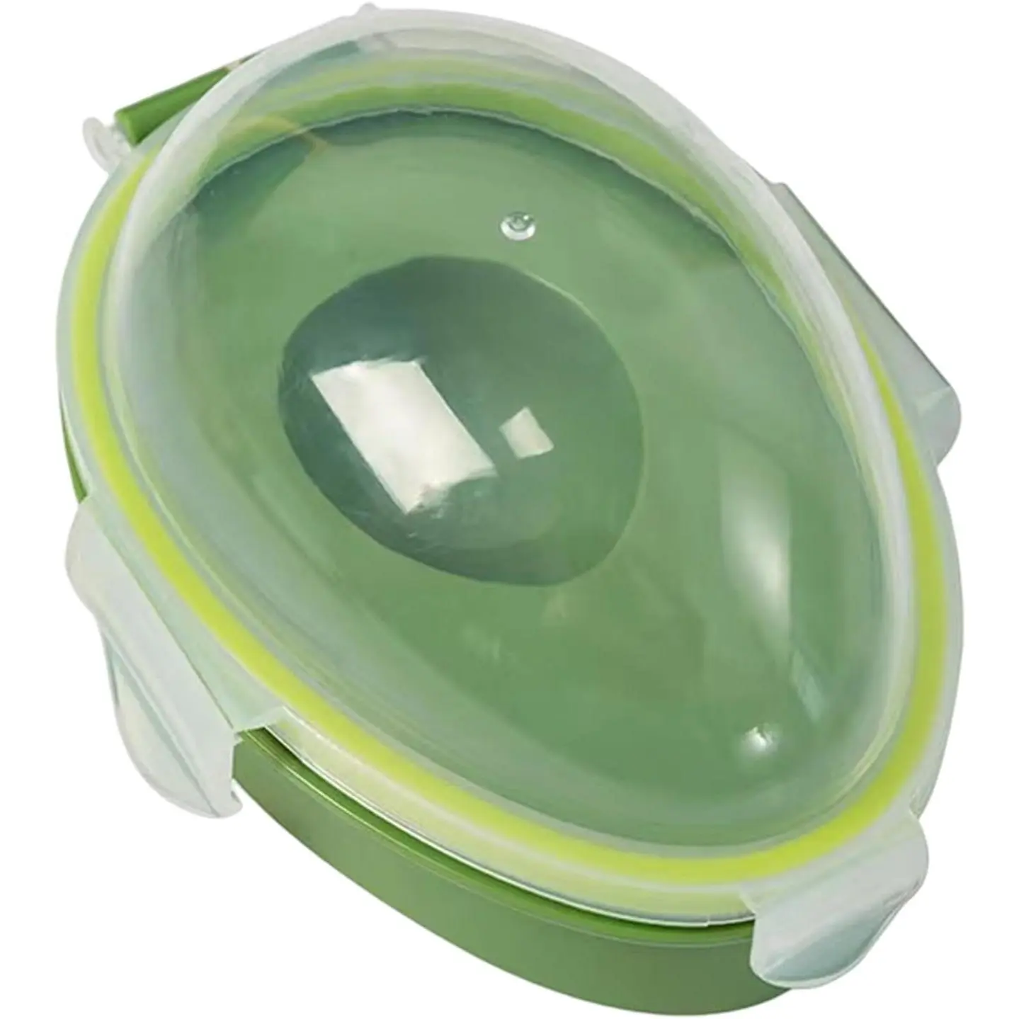 Avocado Saver Holder,with Clear  Lid   Crisper Storage Box Fruit  Container Kitchen Gadget to Keep Your Fruit  for Days(COLOR:Green)