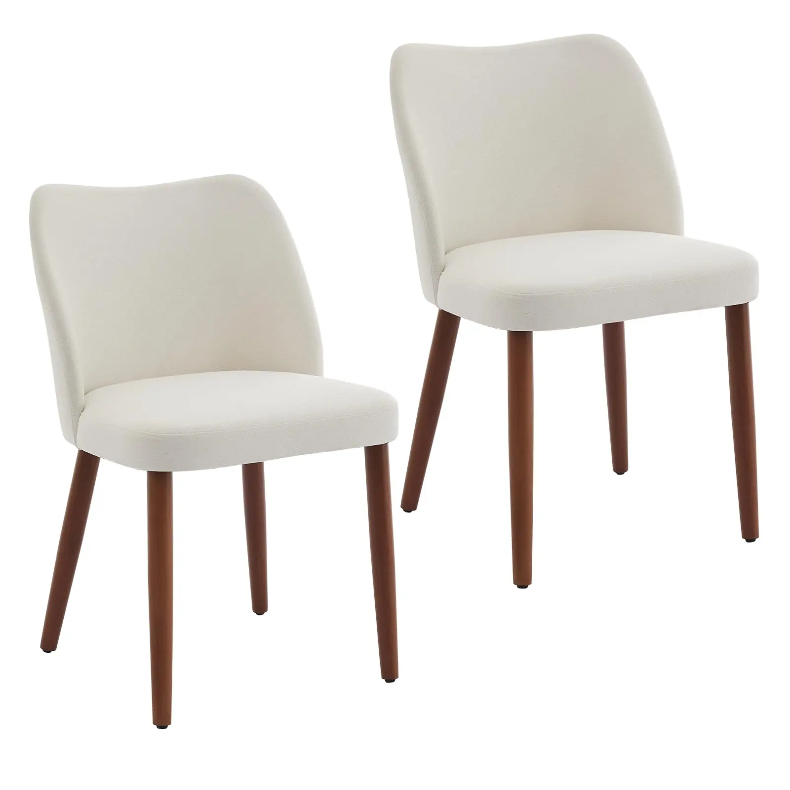 GARVEE Set of 2 Modern Dining Chairs with Linen Upholstery, Ergonomic Backrest, and Rubberwood Legs, Padded Seats Ideal for Kitchen, Living Room, or Restaurant Use