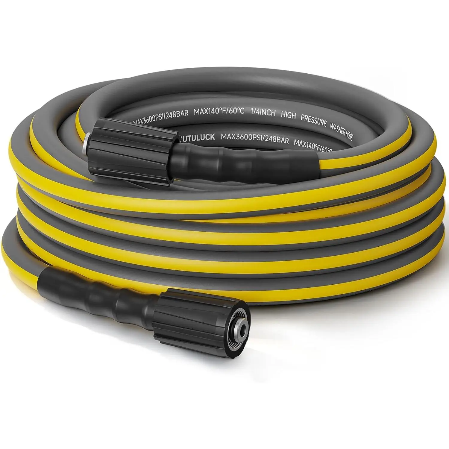 Washer Hose Flexible 25ft, 1/4",M22 14/15mm, 3600PSI | Power Washer Hose, Kink Free, /Extension Hose For Ryobi, Westinghouse,, , , etc.