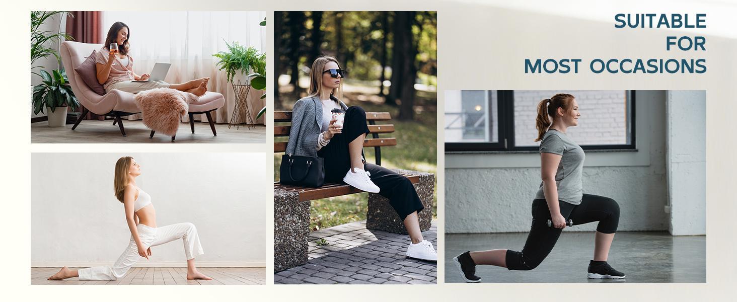 baleaf Womens Capri Pants High Waisted Straight Leg Yoga Capris Leggings with Pockets Crop Workout 21" Summer Pants