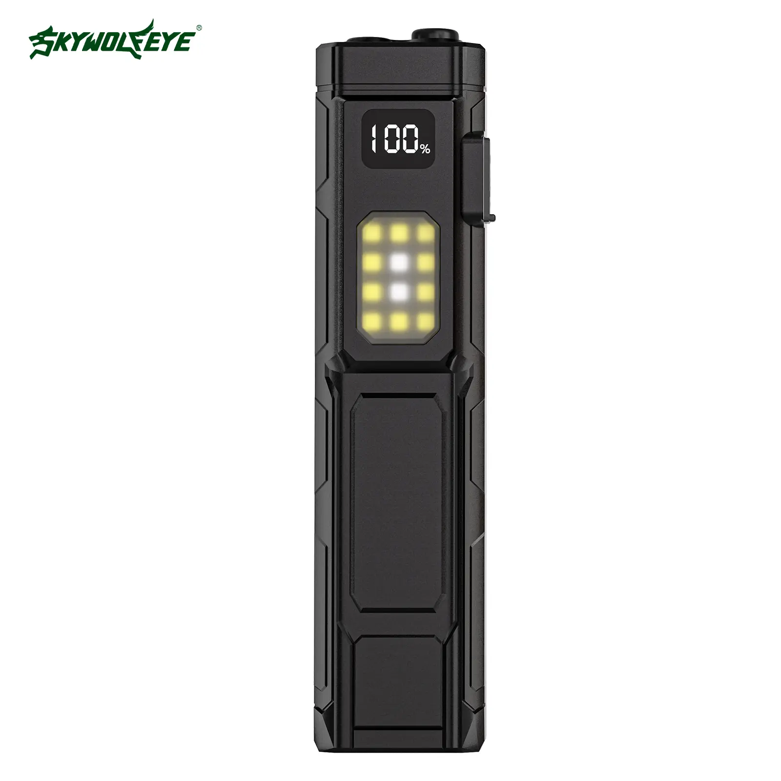 SKYWOLFEYE EDC04 Rechargeable Camping LED Flashlight, 500 Lumens Long Beam Distance with Red Light Mode, Freeze-Proof Lightweight Handheld Flashlight for Outdoor Travel, Night Fishing & Backpacking