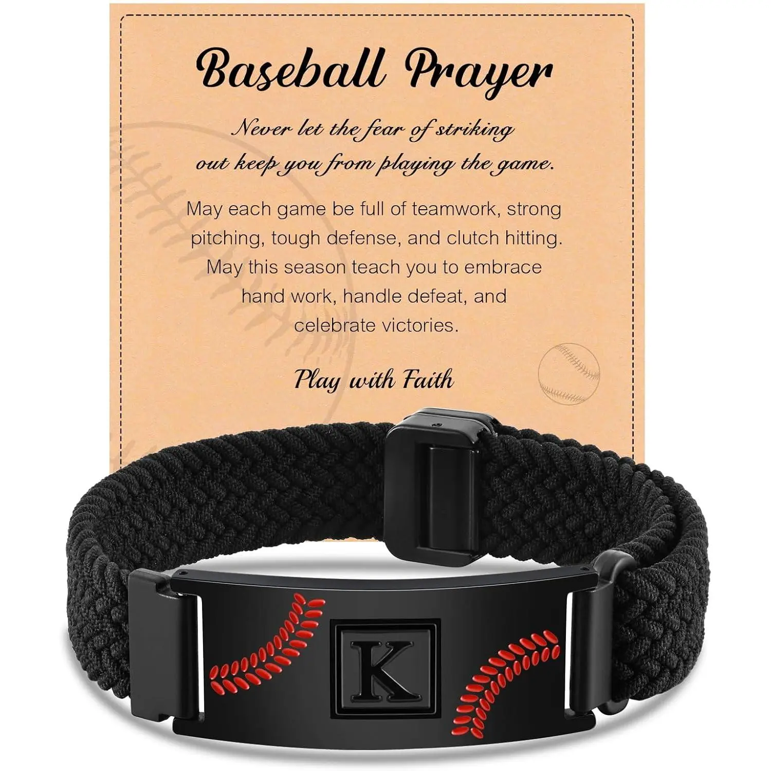 Baseball Initial Bracelets for Boys Men - Adjustable Elastic Stretch Strap Letter Bracelet Personalized Baseball  Bracelets for Teen Inspirational  Gifts Idea for Players Team Lovers Boys