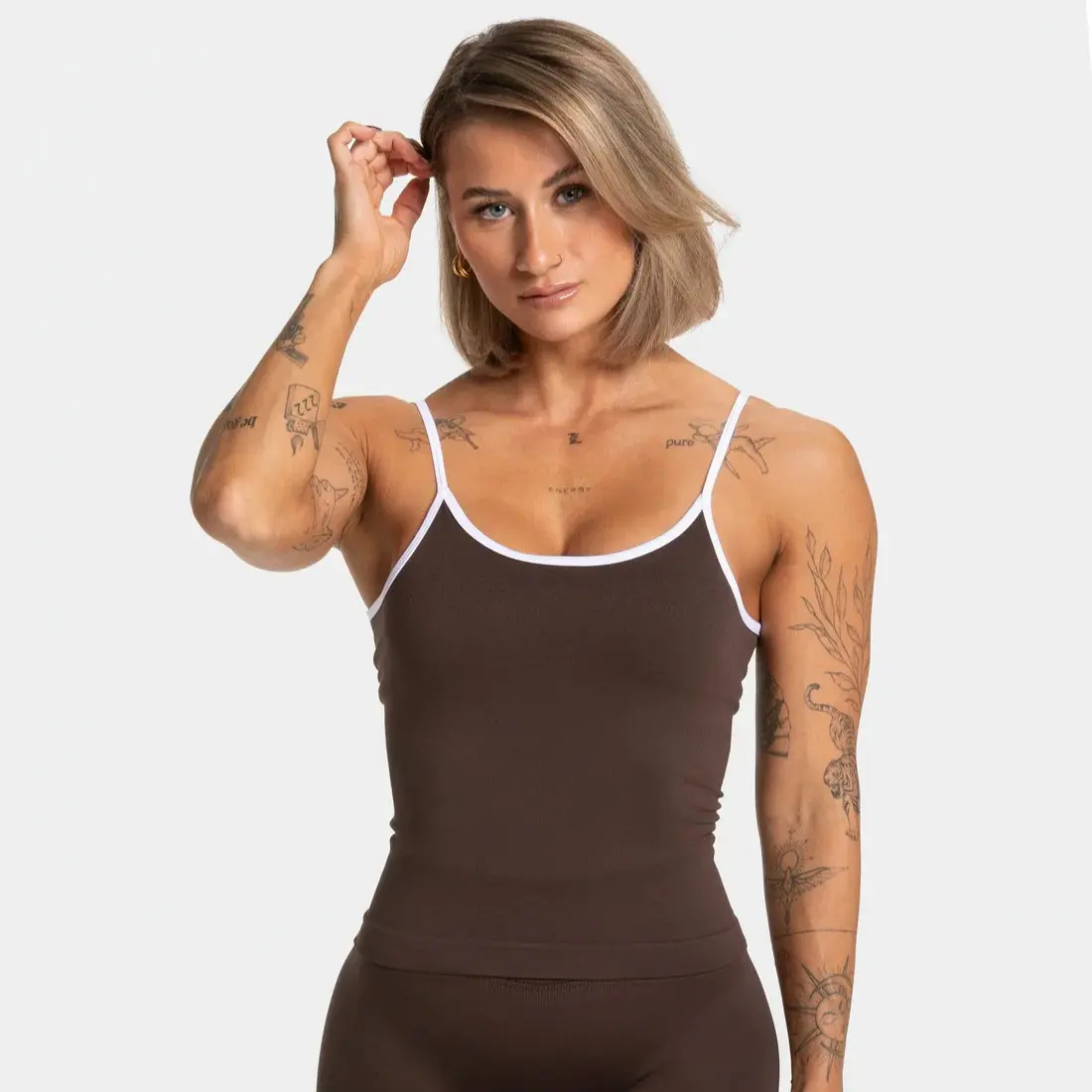 Women s Tight Color Blocked Sports Vest European American Fitness Yoga Back Shaping Seamless Running Vest Comfortable Breathable Workout Top