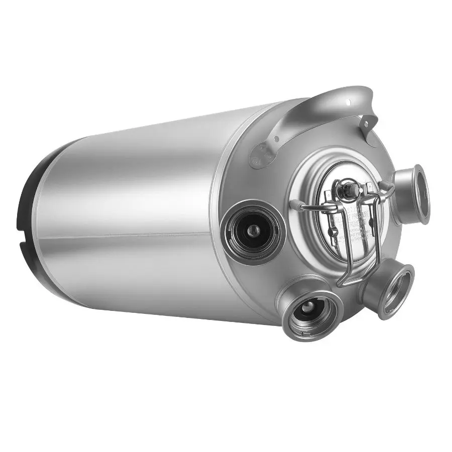VEVOR Cleaning Keg, 5 Gallon/19L Keg Line Cleaning Kit with 4 D Coupler Connections Rubber Base, Beer Lines Cleaner Used for Beer Line Cleaning, 304 Stainless Steel Kegerator Beers Lines Cleaner Kit