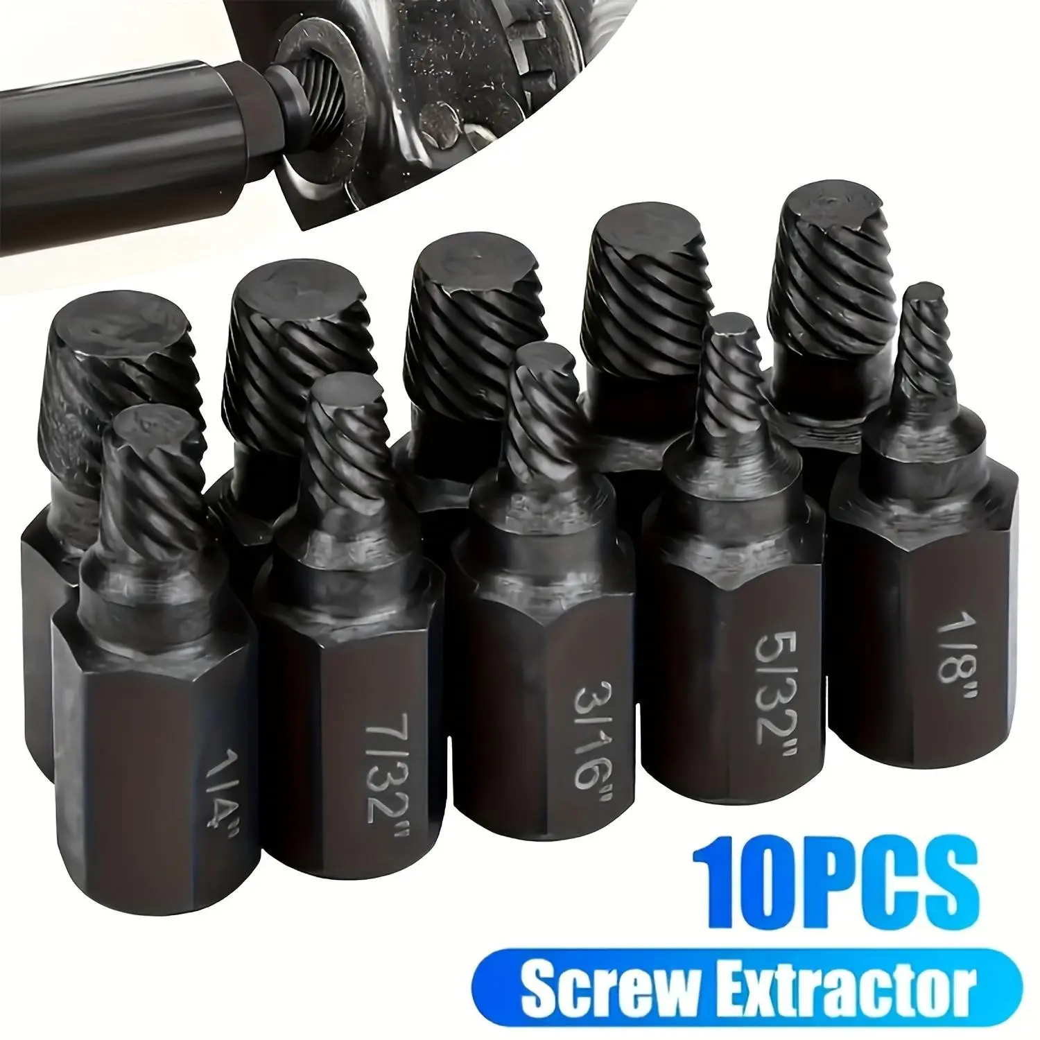 British Standard 10-Piece Multi-Key Broken Screw Remover Set, Automotive Repair Tool for Stripped Nuts and Bolts, Hex Removal Kit, Diy Tools