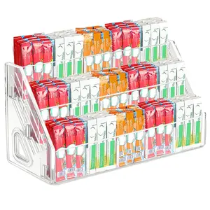 15-Compartment Beverage Packet Organizer, Acrylic Sugar Packet Holder, Easy Assembly, Kitchen Cabinet Storage Solution, Water 1 Pack Drink Packet Organizer with 15 Compartments, Water Packet Organizer for Water Flavor Drink Mix, Easy Assembly Acrylic Suga