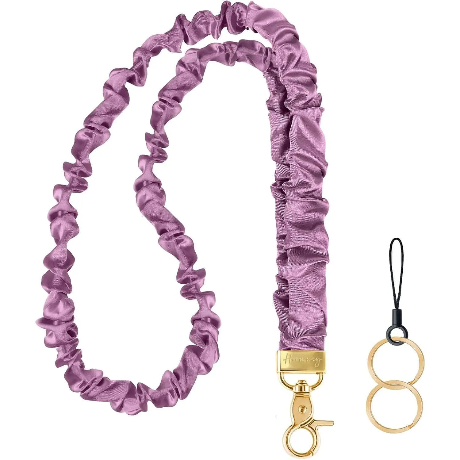 Scrunchie Teacher Lanyards for ID Badges , Long  Key Lanyard Straps for Women Card Holder  Wallet