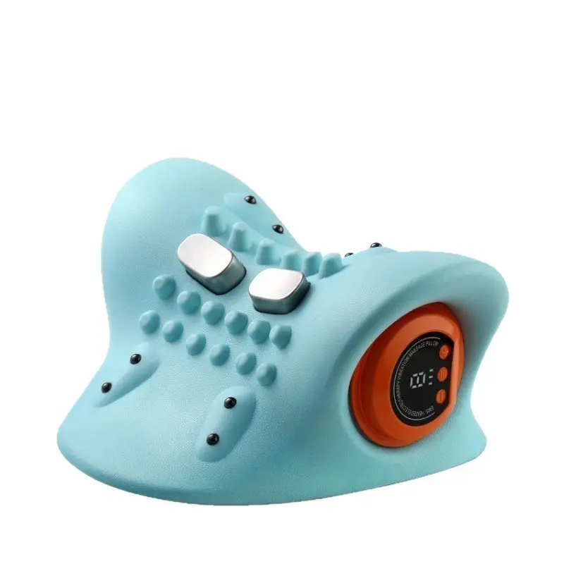 Electric Neck Traction Massager Pillow , Pulse & Heating & Vibration Function, Cervical Spine Relaxation Device for Home Daily Neck Relief