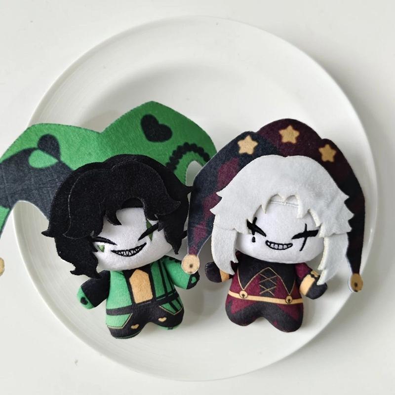 The Freak Circus Harlequin & Pierrot Plush Set 2Pcs Cute Jester Stuffed Dolls Horror Game Gift for Fans Kids