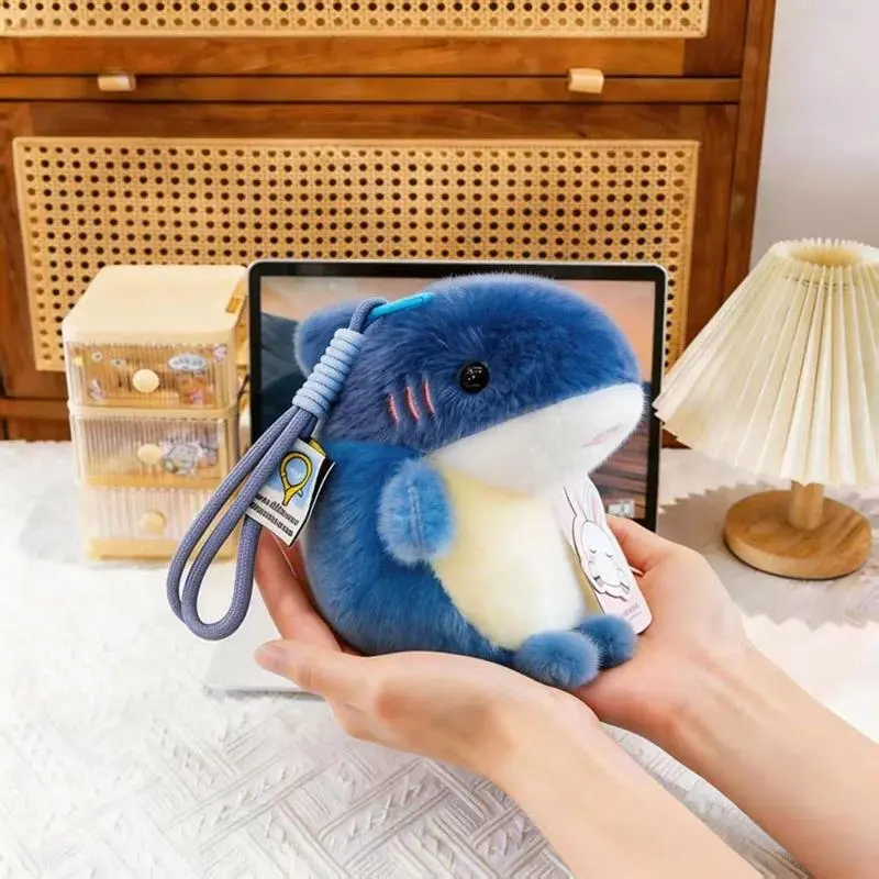 Sea Animal Plush Keychain Cute Shark Dolphin Seal Orca Bag Charm Pendant for Backpack Decoration Gift for Girls Kawaii Friends