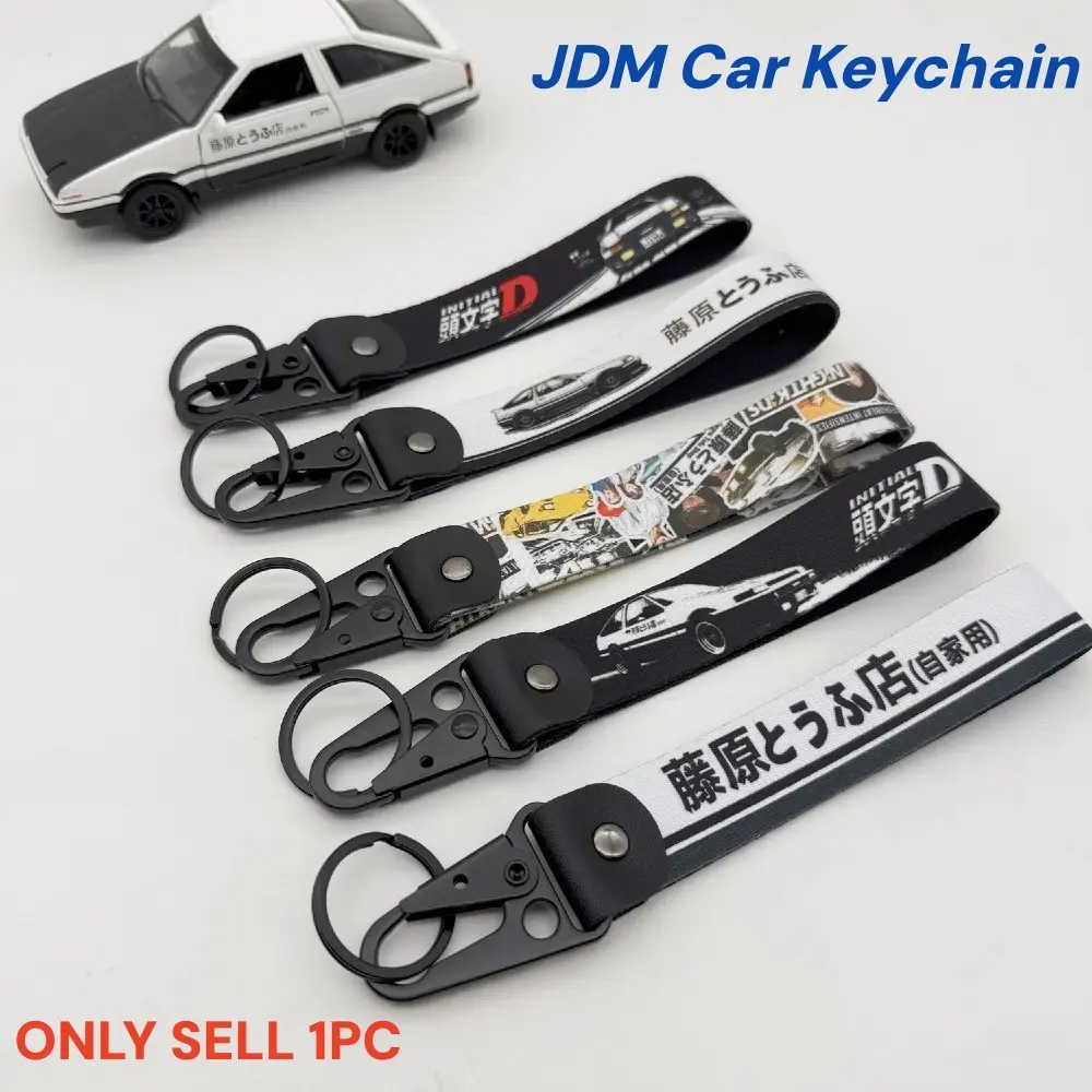 Jdm Anime Keychain, Japanese Racing Culture Design, Wrist Strap or Backpack Hook, Ideal for Car Enthusiasts, Unisex, Mod Style