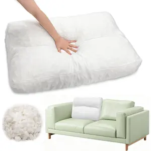 Shredded Foam Sofa Back Cushions Replacement Fluffy Memory Sponge Couch Pillow with Quilted Design 28x18x5 Inch Lumbar Support Pillow for Sofa Bed Floor