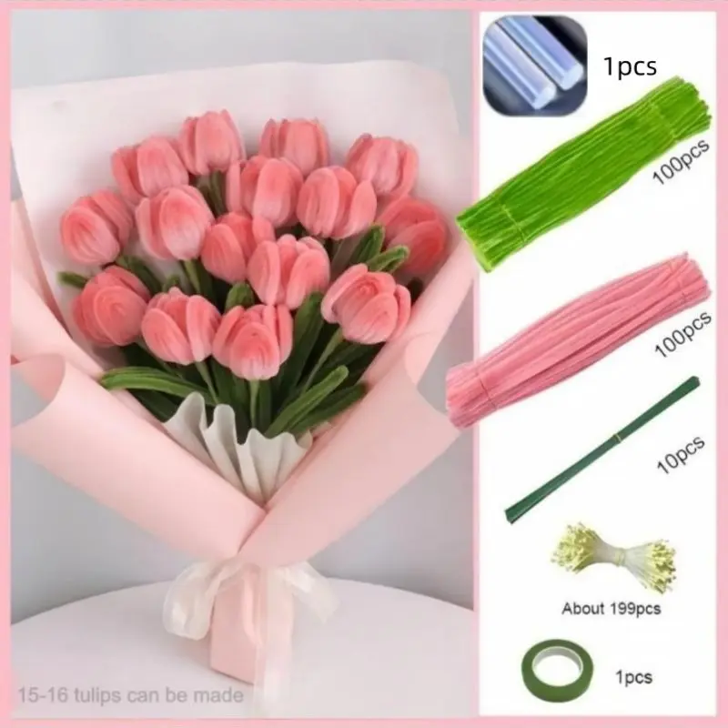 410-Piece Lily/tulip Twist Rod Cleaning Kit, Multi-Color Twist Rod Set for DIY Snowflake Decorations, Floral Arrangements, Wedding Projects