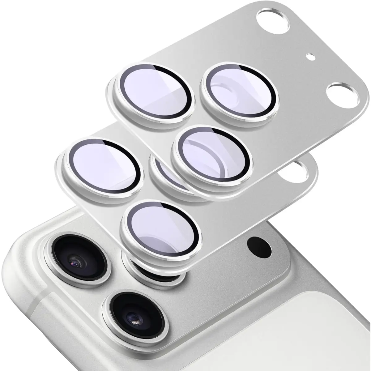 1 Pack Camera Lens Protector for Iphone 17 Pro Max/17 Pro, [Not Easy to Breakn ] AR Tempered Glass Strong Adsorption Metal Camera Cover Screen-Orange/Silver/Blue,back to school