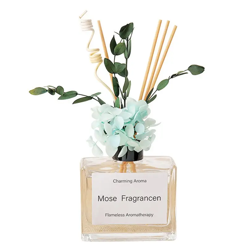 100ML Long-Lasting Flower Scented Reed Diffuser Set, No Fire Essential Oil Kit, Style Hotel Home Room Bathroom Deodorizer Fragrance